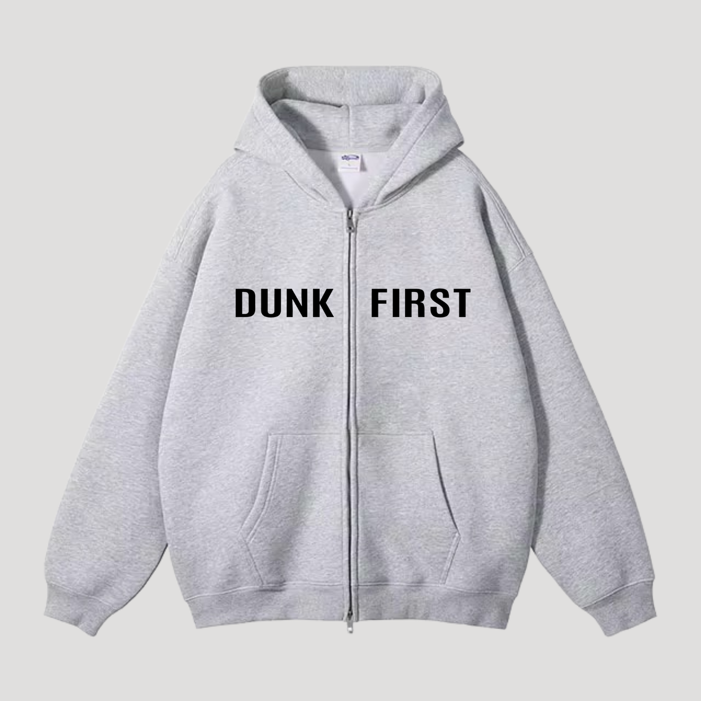 Sweat shirt à capuche zippé Dunk First Passenger Gris argent